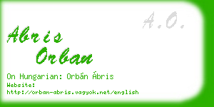 abris orban business card